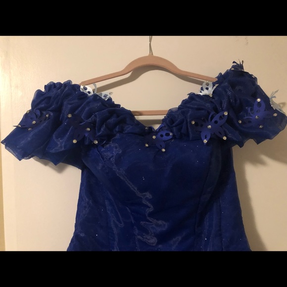 Deep blue sparkly princess/fairy prom/event gown - Picture 6 of 13